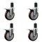 Service Caster 5'' SS Maroon Poly Swivel 1-5/8'' Expanding Stem Caster Set Total Lock Brake, 4PK SCC-SSEXTTL20S514-PPUB-MRN-158-4 - alternate 1